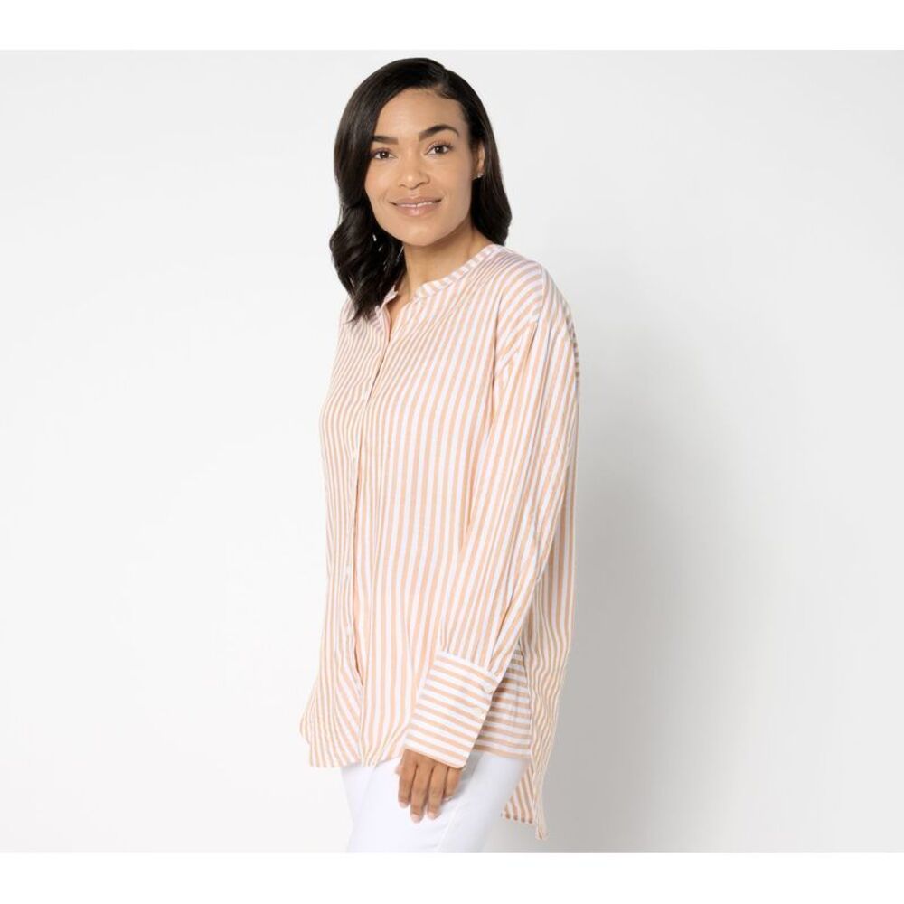 SUNNYLiFE Women's Top Petite PM Yarn Dye Stripe Relaxed Multi-colored